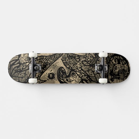Black Sepia Abstract Skateboard (Horizontaal)