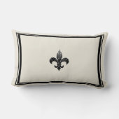 Black Sequed Fleur De Lis Design Kussen (Achterkant)