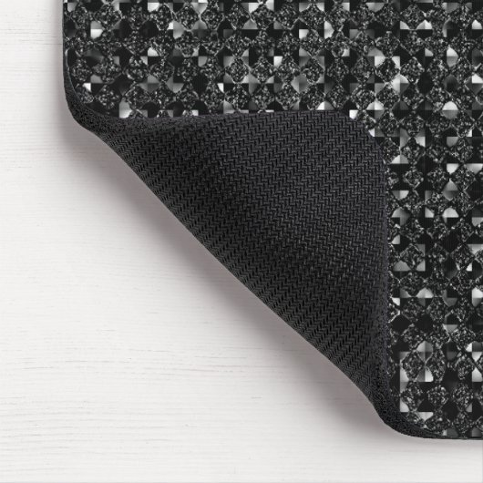 black sequin effect mousepad muismat (Hoek)