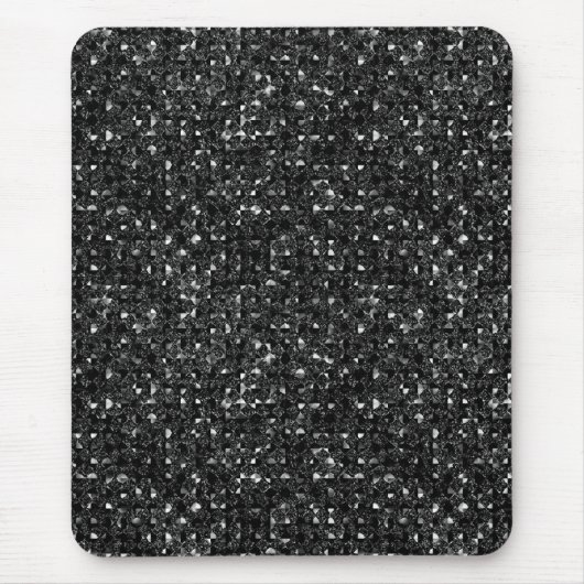 black sequin effect mousepad muismat (Voorkant)
