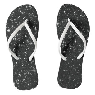 Black Sequin-effect Teenslippers