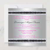 Black Sequin Invite met Diamonds - Zilver Kaart (Achterkant)