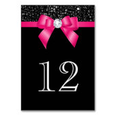 Black Sequins Hot Pink Bow Kaart (Voorkant)