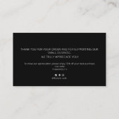 Black Serif Thank You Card Discount Code Business Visitekaartje (Achterkant)