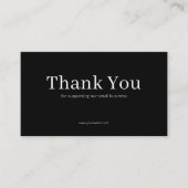 Black Serif Thank You Card Discount Code Business Visitekaartje (Voorkant)