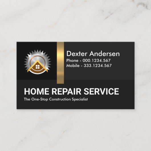 Black Shades Gold Stripe Bouwlagen Visitekaartje (Voorkant)