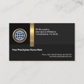 Black Shades Gold Stripe Global International Visitekaartje (Achterkant)