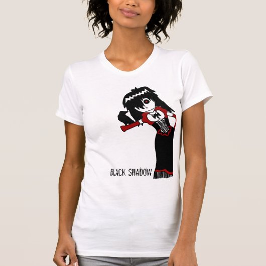 Black Shadow White T-shirt (Voorkant)