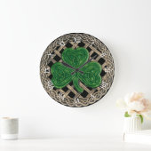 Black Shamrock & Celtic Knots Roman Numerals Clock Grote Klok (Huis)