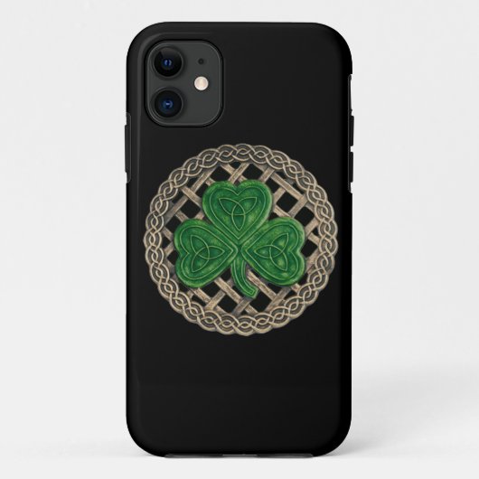 Black Shamrock en Celtic Knots iPhone 5G Hoesje (Achterkant)