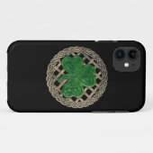Black Shamrock en Celtic Knots iPhone 5G Hoesje (Achterkant (horizontaal))