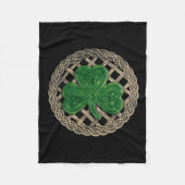 Black shamrock on Celtic Knots Fleece Blanket (Voorkant)