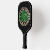 Black shamrock on Celtic Knots Pickleball Paddle (Links)