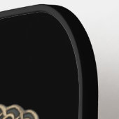 Black shamrock on Celtic Knots Pickleball Paddle (Links Detail)