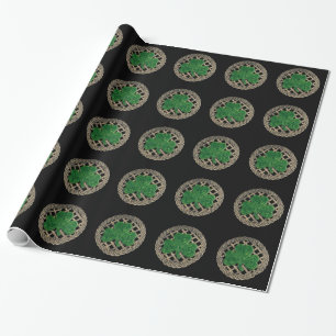 Black Shamrock op Keltische knopen inpakpapier