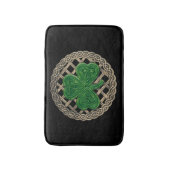 Black Shamrock op Keltische Knots Badmat (Voorkant Verticaal)