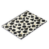 Black Shapes and Gold Confetti Pattern Notitieboek (Linkerzijde)