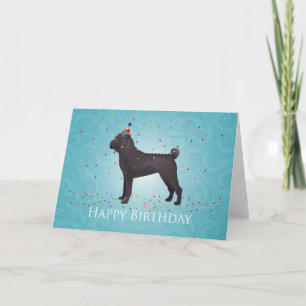 Black Shar Pei Birthday Hondenras Card Kaart