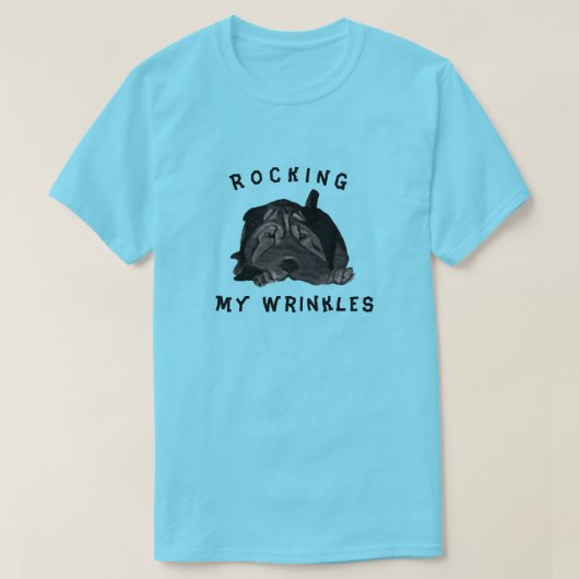 Black Shar Pei Dog Mannen T-Shirt (Design voorkant)