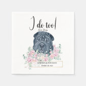 Black Shar Pei Dog Wedding Cocktail Napkins Servet (Voorkant)