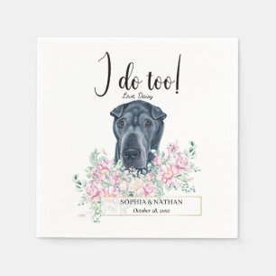 Black Shar Pei Dog Wedding Cocktail Napkins Servet