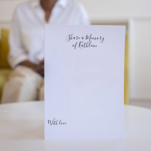 Black Share a Memory Kaart Custom Name Celebration