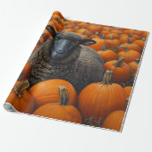 Black Sheep Autumn Pumpkin Patch Decoupage Cadeaupapier (Uitgerold)