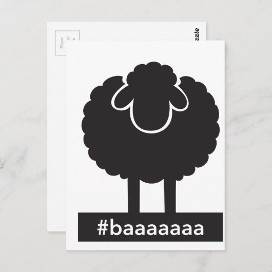 Black Sheep #baaaaa Briefkaart (Voorkant / Achterkant)