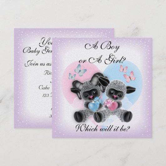Black Sheep Baby Gender Reveal Party Kaart (Voorkant / Achterkant)
