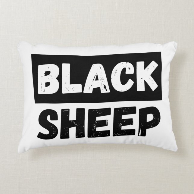 Black Sheep Bold Distressed Rebel Streetwear Art Accent Kussen (Voorkant)
