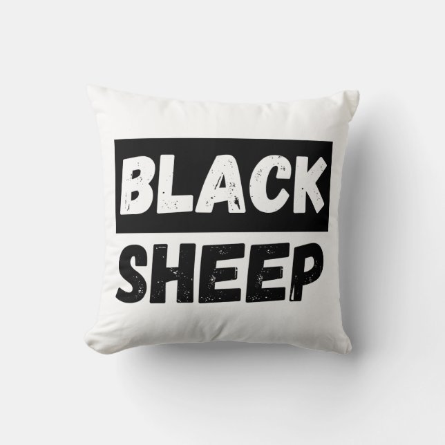 Black Sheep Bold Distressed Rebel Streetwear Art Kussen (Voorkant)