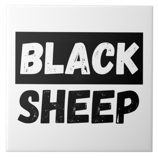 Black Sheep Bold Distressed Rebel Streetwear Art Tegeltje (Voorkant)
