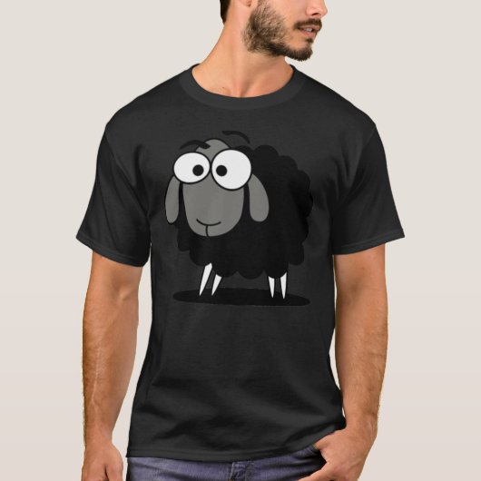 Black Sheep Cartoon Funny T-Shirt Sticker Duvet Co (Voorkant)