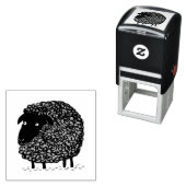 Black Sheep Cartoon Zelfinktende Stempel (In situ)
