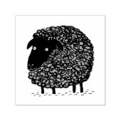 Black Sheep Cartoon Zelfinktende Stempel (Design)