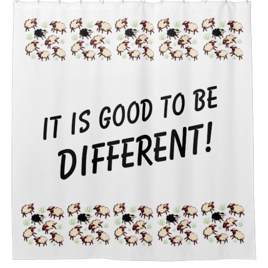 Black Sheep en andere + je rug. en ideeën Douchegordijn (Voorkant)