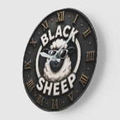 Black Sheep Funny Cool Farmhouse Sheep Decor Grote Klok (Hoek)