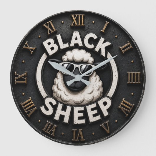 Black Sheep Funny Cool Farmhouse Sheep Decor Grote Klok (Voorkant)