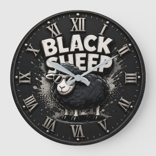 Black Sheep Funny Rustic Farmhouse Rebel Grote Klok (Voorkant)