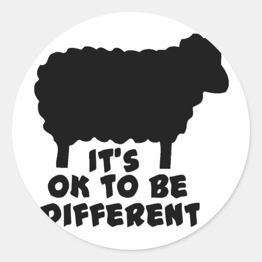 Black Sheep - Het is oké om anders te zijn Ronde Sticker (Voorkant)