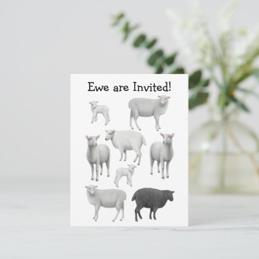 Black Sheep Invitation Kaart (Staand voorkant)