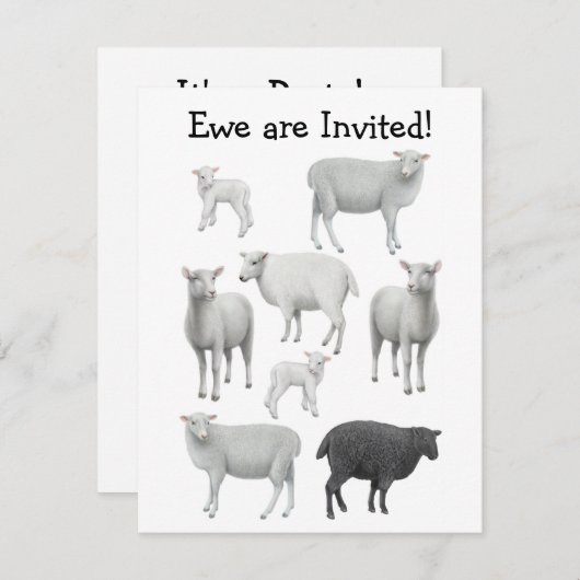 Black Sheep Invitation Kaart (Voorkant / Achterkant)