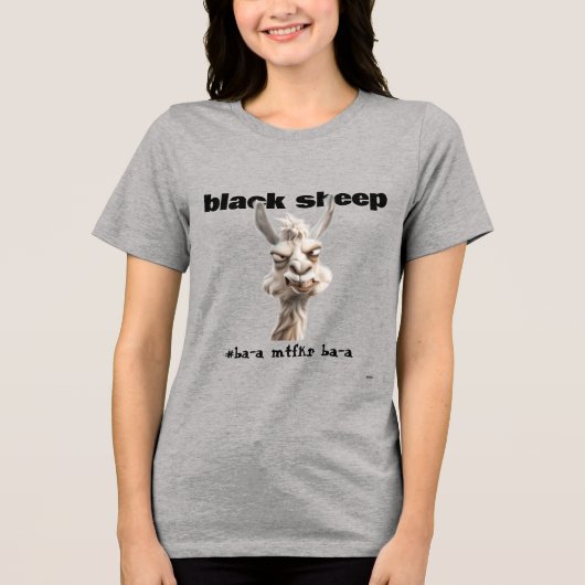 Black Sheep Llama  Tri-Blend Shirt (Voorkant)