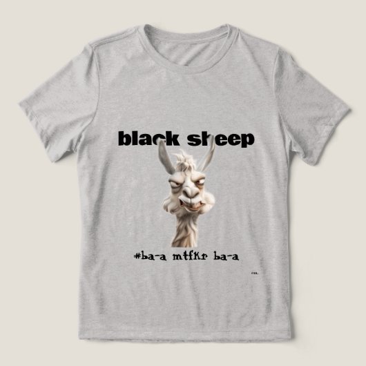 Black Sheep Llama  Tri-Blend Shirt (Design voorkant)