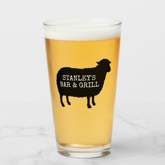 Black Sheep Silhouette Cool Persoonlijk Glas (Voorkant gevuld)