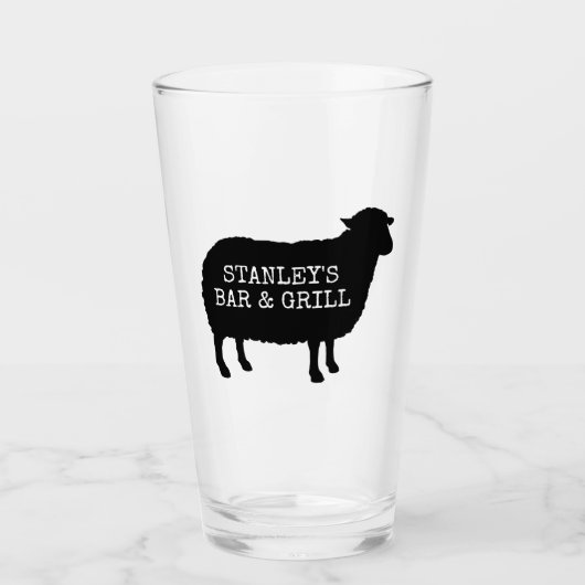 Black Sheep Silhouette Cool Persoonlijk Glas (Voorkant)