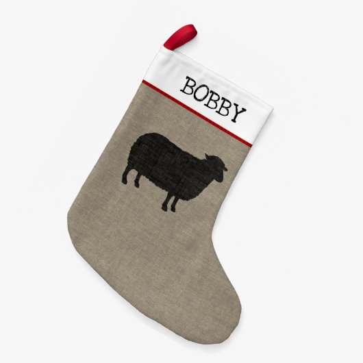 Black Sheep Silhouette Fun Holiday Xmas familie Kleine Kerstsok (Voorkant (Hangend))