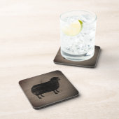 Black Sheep Silhouette Rustic Style Bier Onderzetter (Rechterzijde)