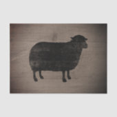 Black Sheep Silhouette Rustic Style Tissuepapier (Voorkant)