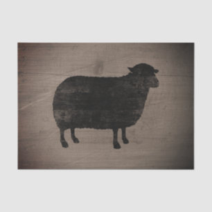 Black Sheep Silhouette Rustic Style Tissuepapier